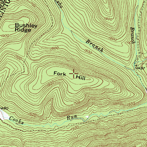 Topographic Map of Fork Hill, PA