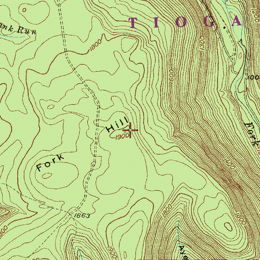 Topographic Map of Fork Hill, PA