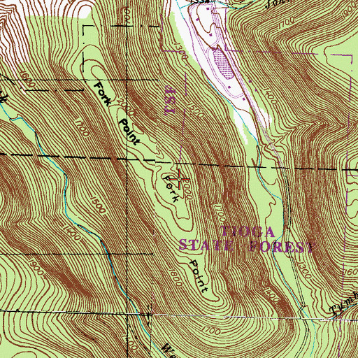 Topographic Map of Fork Point, PA
