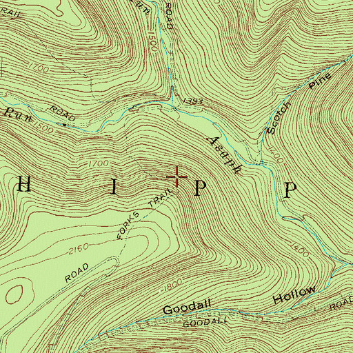 Topographic Map of Forks Trail, PA
