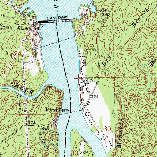 Topographic Map of Dry Branch, AL