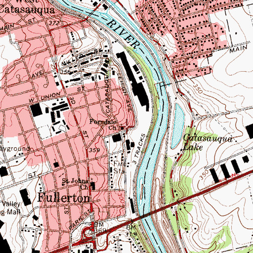 Topographic Map of Forndale Church, PA