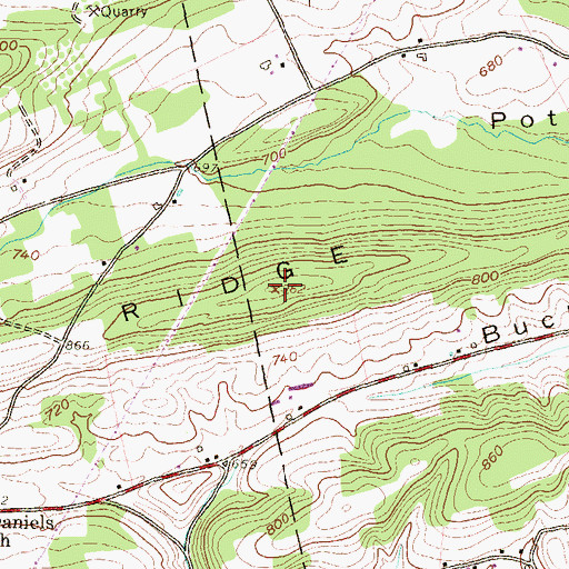 Topographic Map of Forrey Ridge, PA