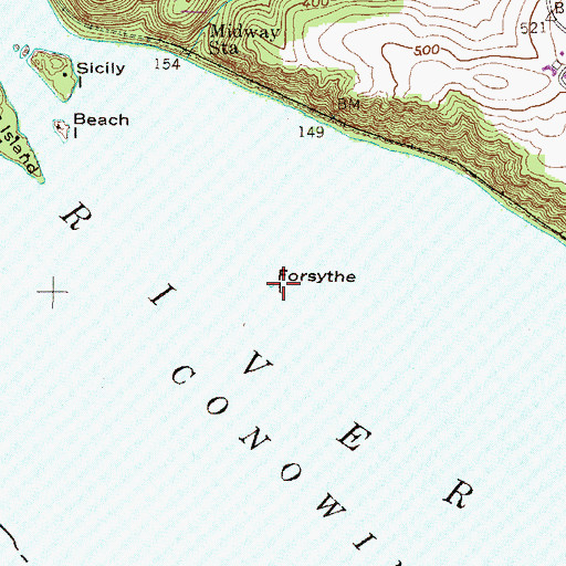 Topographic Map of Forsythe, PA
