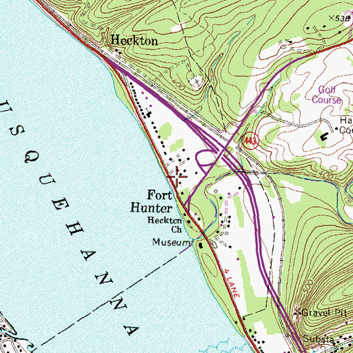 Topographic Map of Fort Hunter, PA