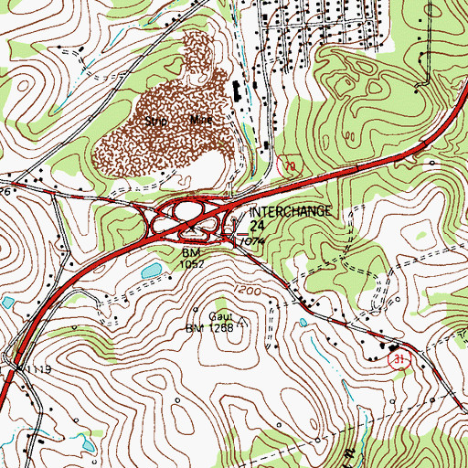 Topographic Map of Fort Robinson School, PA