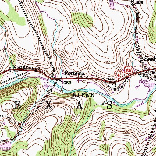 Topographic Map of Fortenia, PA
