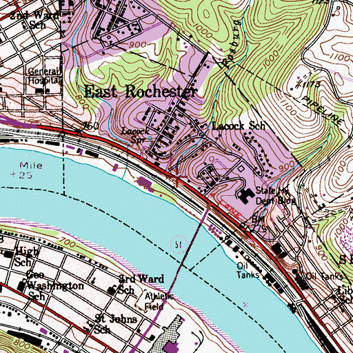 Topographic Map of Fosburg Run, PA