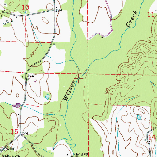 Topographic Map of Dry Branch, AL