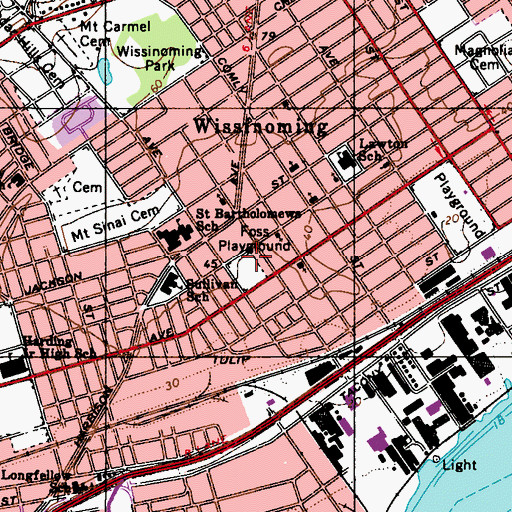 Topographic Map of Moss Playground, PA