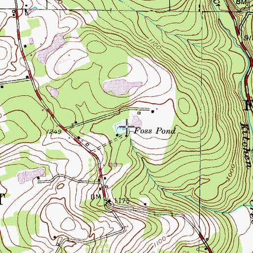 Topographic Map of Foss Pond, PA