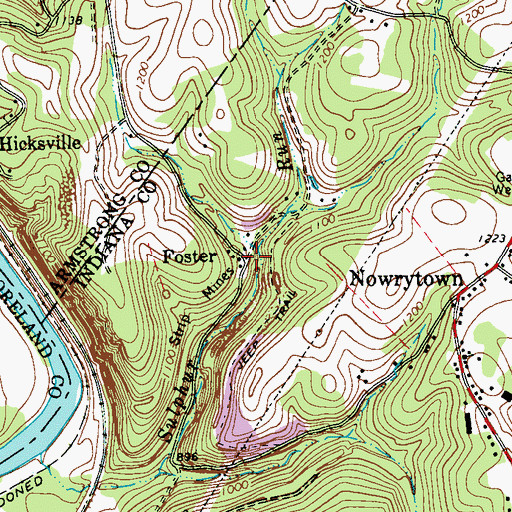 Topographic Map of Foster, PA