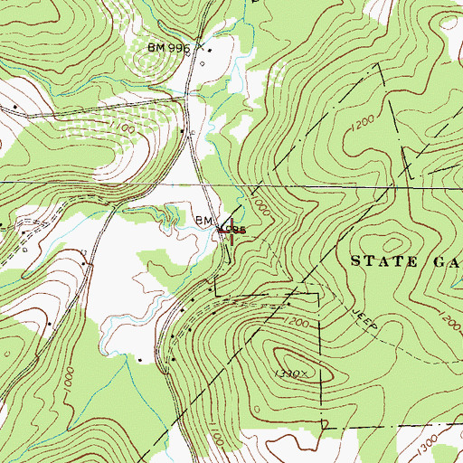 Topographic Map of Foster Branch, PA
