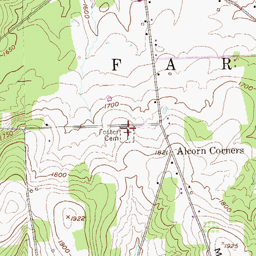 Topographic Map of Foster Cemetery, PA