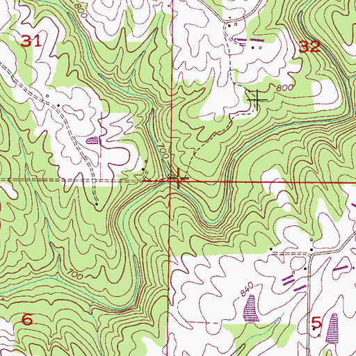 Topographic Map of Dry Branch, AL