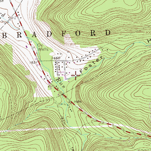 Topographic Map of Foster Hollow, PA