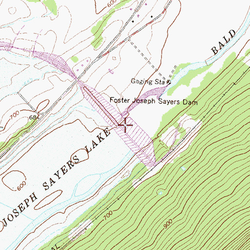 Topographic Map of Foster Joseph Sayers Dam, PA