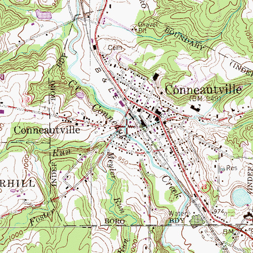 Topographic Map of Foster Run, PA