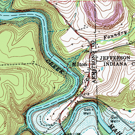 Topographic Map of Foundry Run, PA