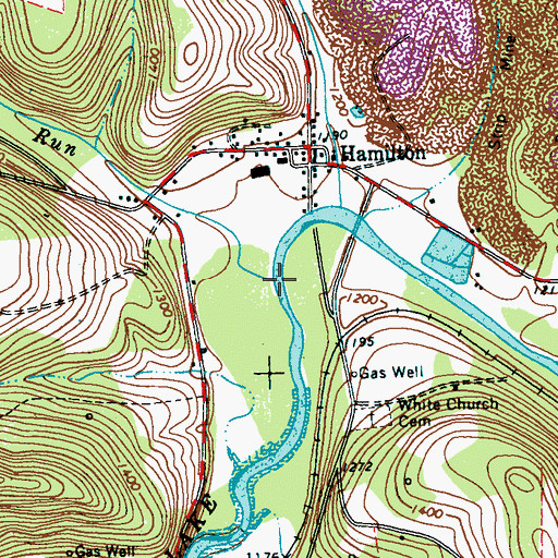 Topographic Map of Foundry Run, PA