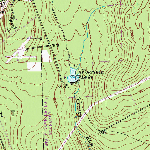 Topographic Map of Fountain Lake, PA