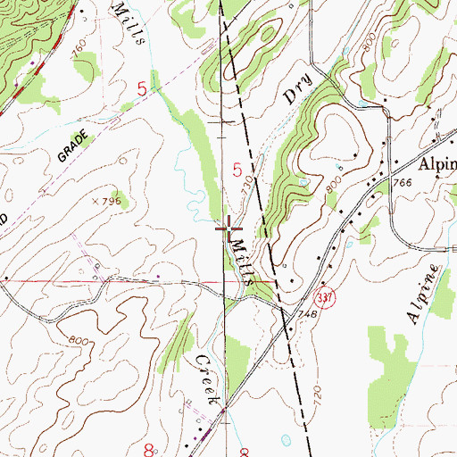Topographic Map of Dry Branch, AL