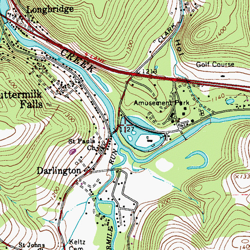 Topographic Map of Fourmile Run, PA