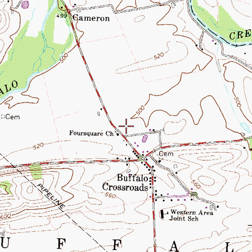 Topographic Map of Foursquare Church, PA