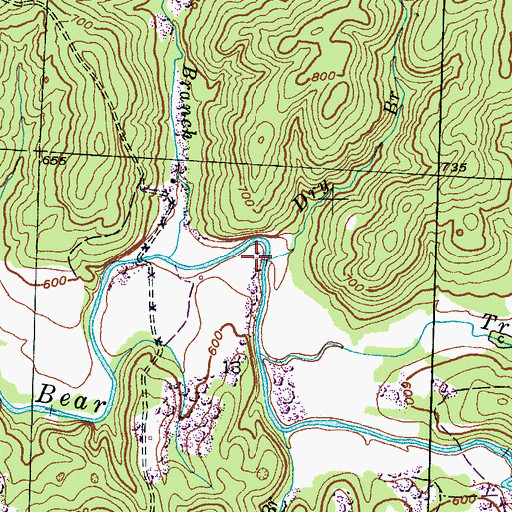 Topographic Map of Dry Branch, AL
