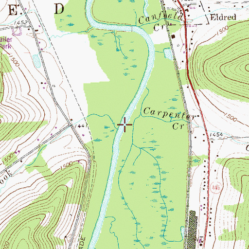 Topographic Map of Fowler Brook, PA