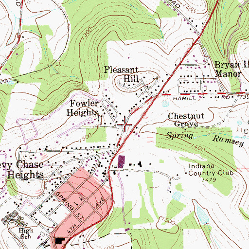 Topographic Map of Fowler Heights, PA