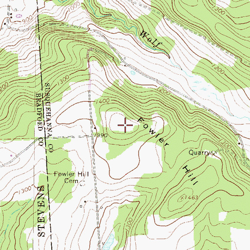Topographic Map of Fowler Hill, PA
