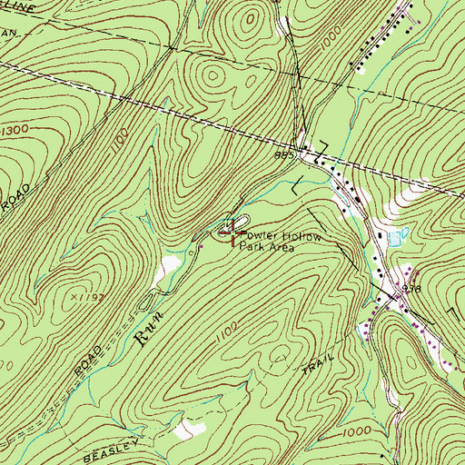 Topographic Map of Fowler Hollow State Park, PA