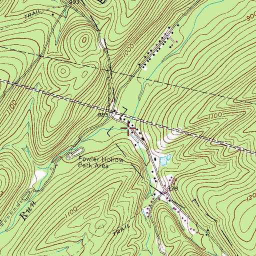 Topographic Map of Fowler Hollow Run, PA