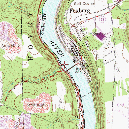 Topographic Map of Fowler Run, PA