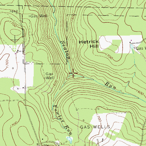 Topographic Map of Fowler Run, PA
