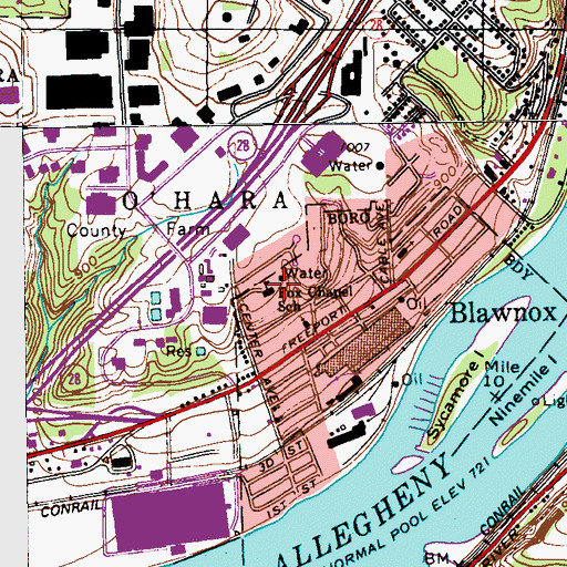 Topographic Map of Fox Chapel School, PA