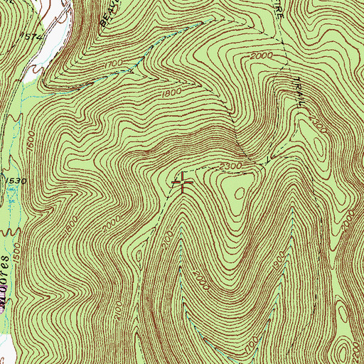 Topographic Map of Fox Fire Trail, PA
