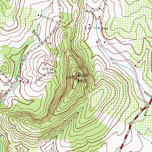 Topographic Map of Fox Hill, PA