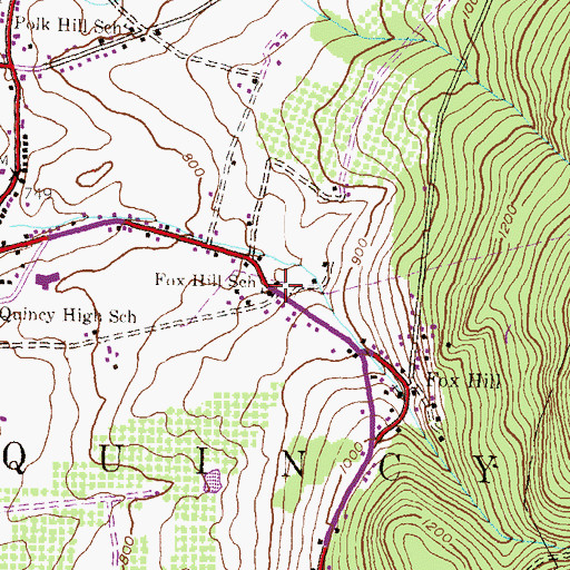 Topographic Map of Fox Hill School, PA