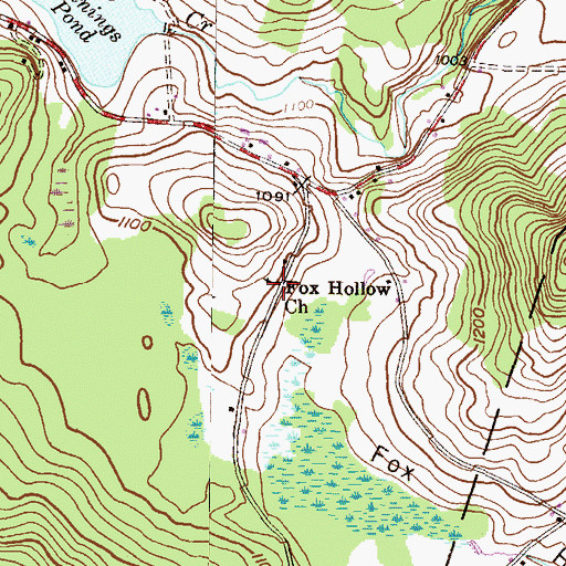 Topographic Map of Fox Hollow Church, PA