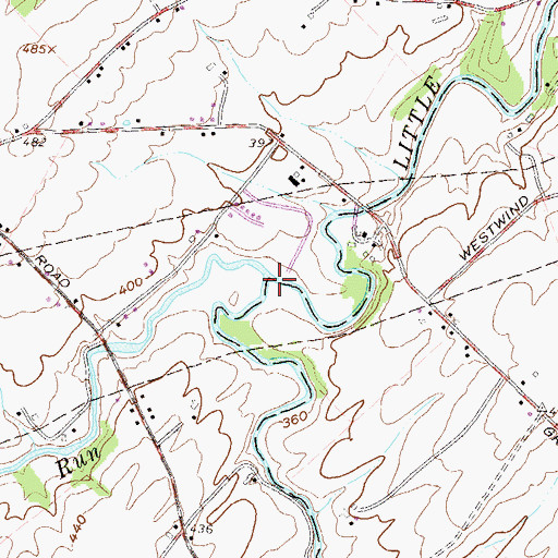 Topographic Map of Fox Run, PA