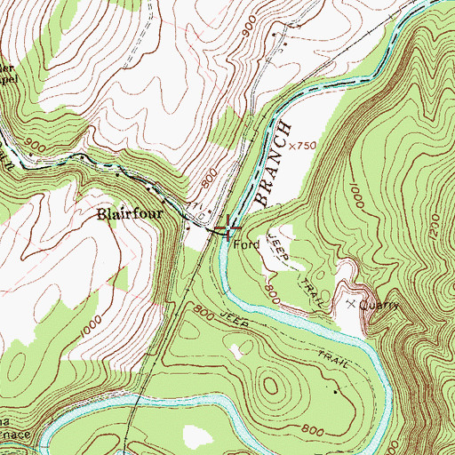 Topographic Map of Fox Run, PA