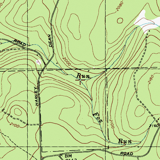 Topographic Map of Fox Run, PA