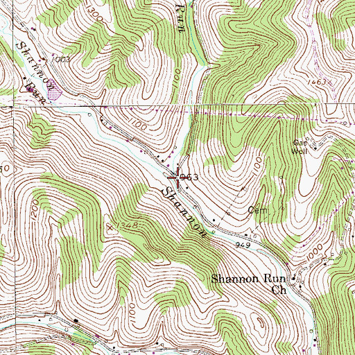 Topographic Map of Fox Run, PA