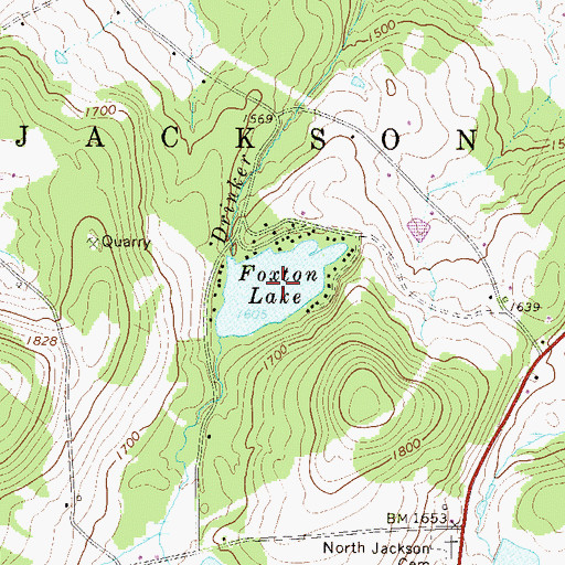 Topographic Map of Foxton Lake, PA