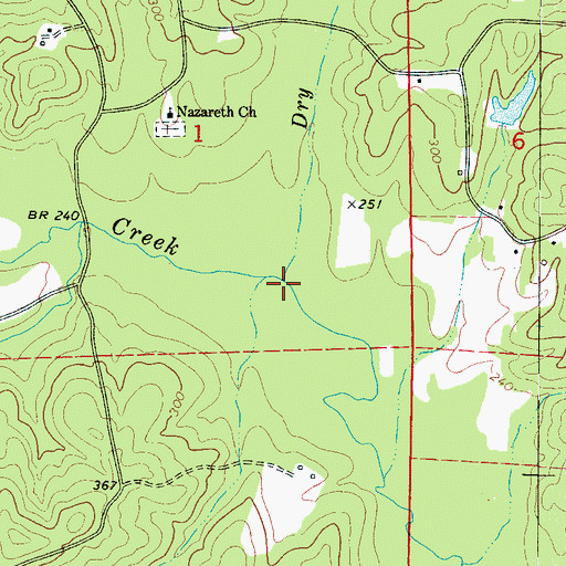 Topographic Map of Dry Branch, AL
