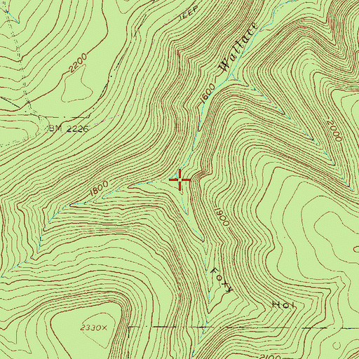 Topographic Map of Foxy Hollow, PA