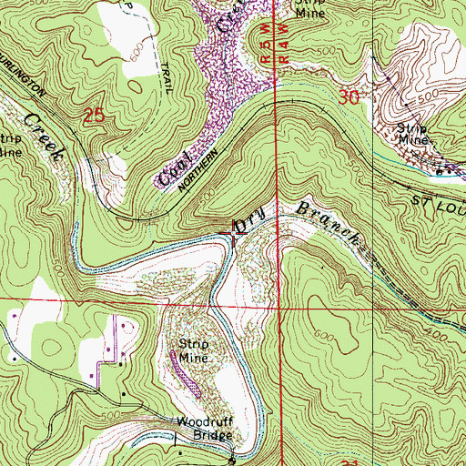 Topographic Map of Dry Branch, AL