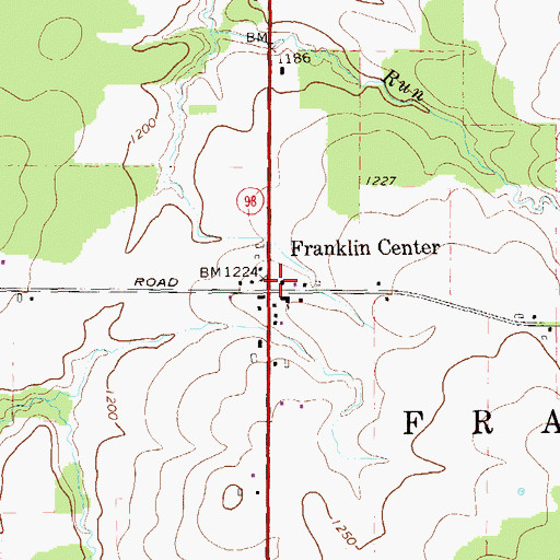 Topographic Map of Franklin Center, PA